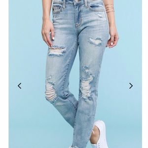 Judy Blue light wash distressed boyfriend jeans